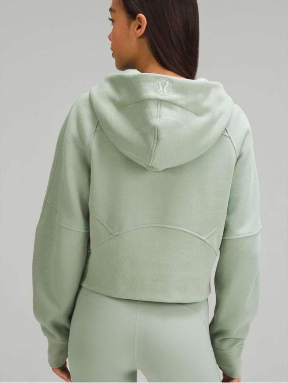 lululemon athletica Women's Scuba Sage Green Oversized Cropped Hoodie Size M/L